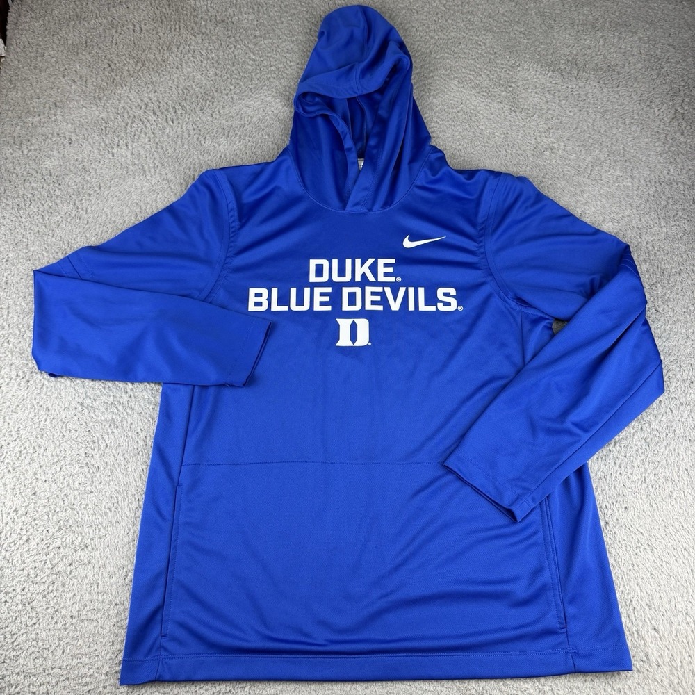 Nike Duke Blue Devils Men's Performance Hoodie Sweatshirt Dri-FIT Mock Neck L